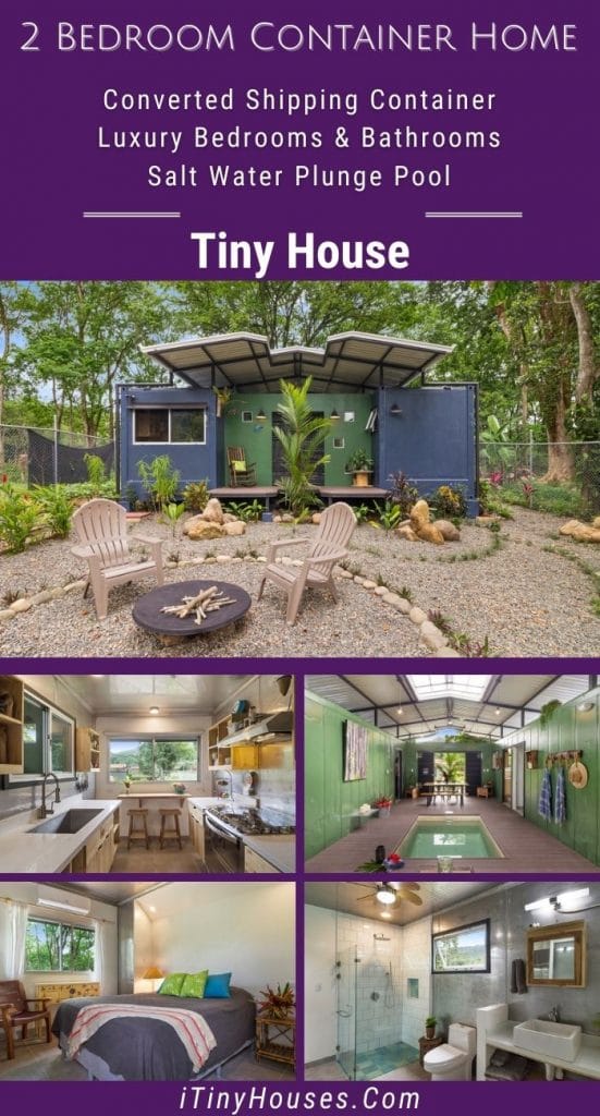 Collage image of shipping container home