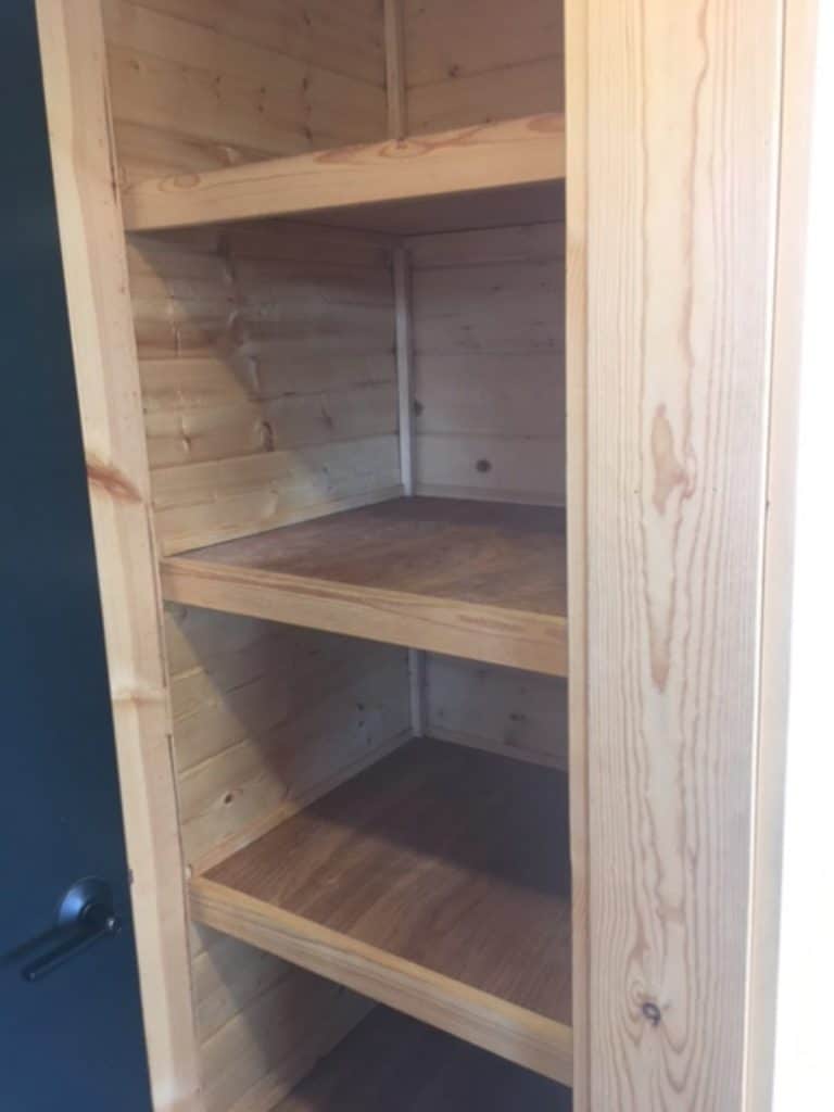 Wood open shelves