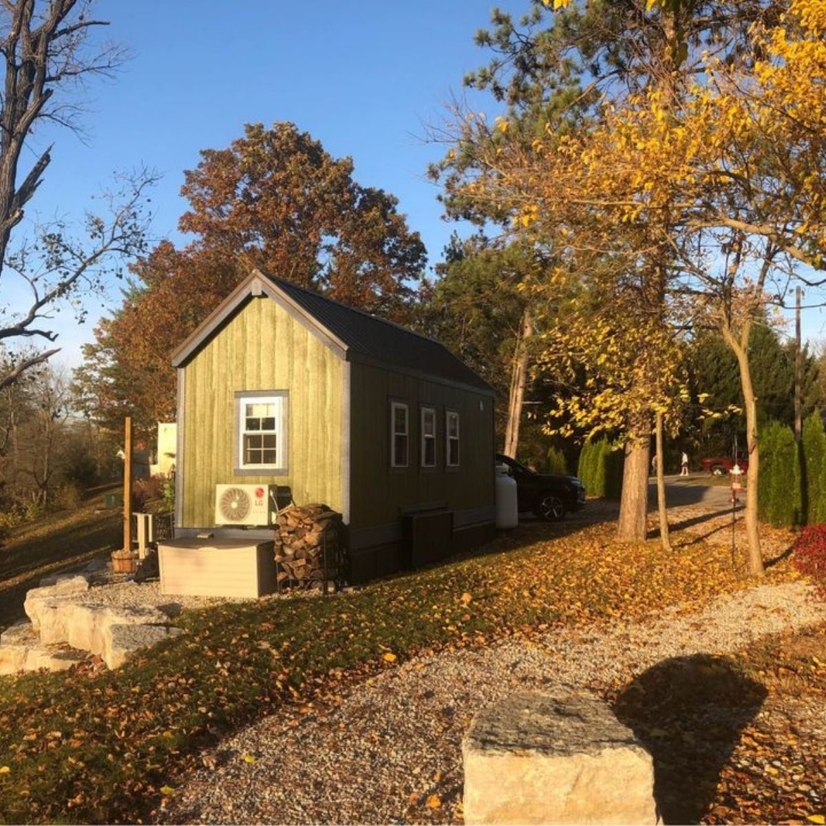 22' Ohio Tiny Home in Park Has Two Sizable Loft Spaces - Tiny Houses