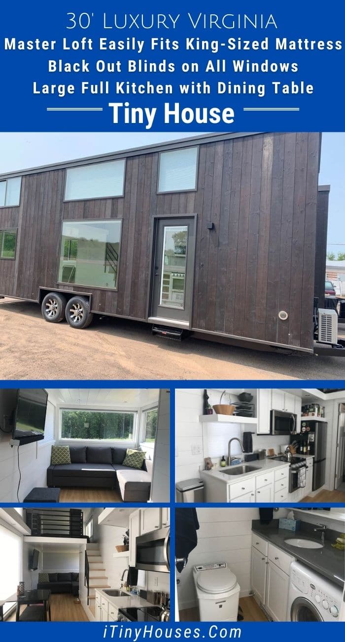 30' Luxury Virginia Tiny Home Includes Spacious Living Room