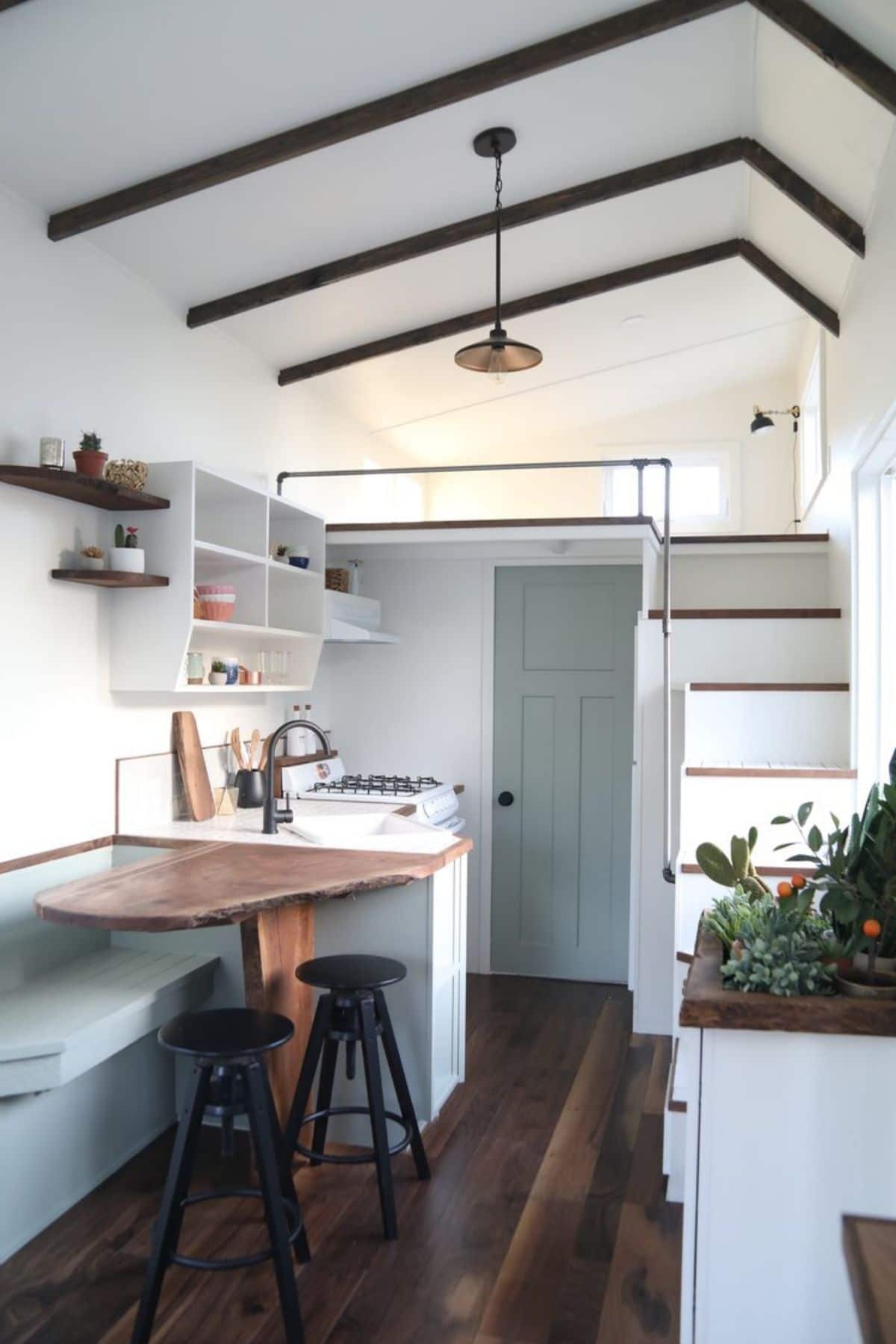 Kitchen breakfast nook in tiny house