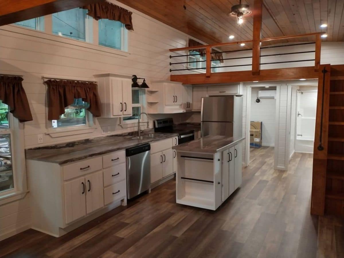 kitchen with island and stainless steel appliances