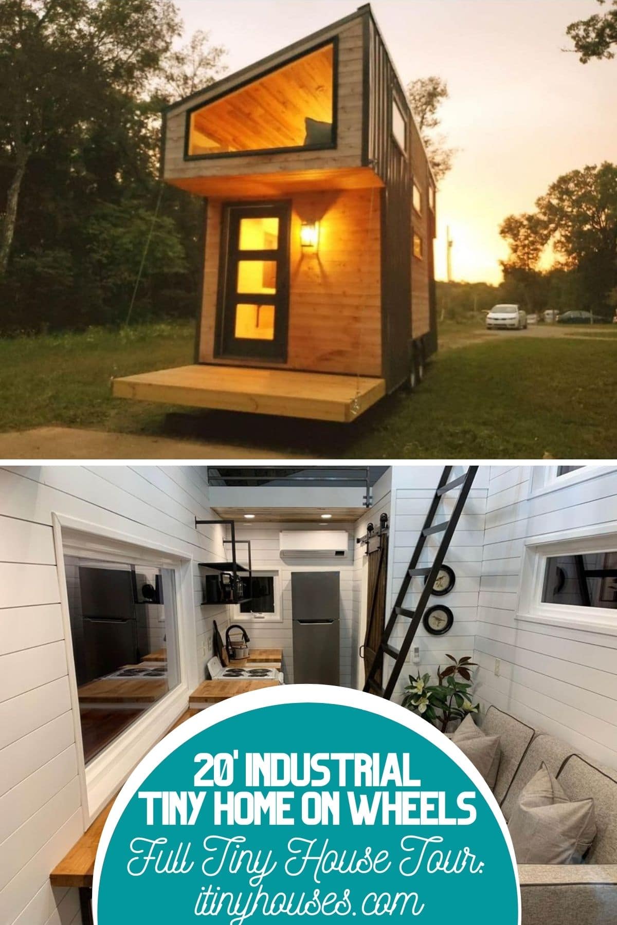 20' Industrial Custom Tiny House on Wheels Has 2 Sizable Lofts
