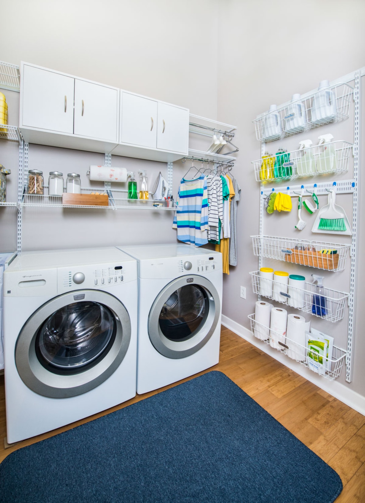 Wall-mounted Organizers on laundry room