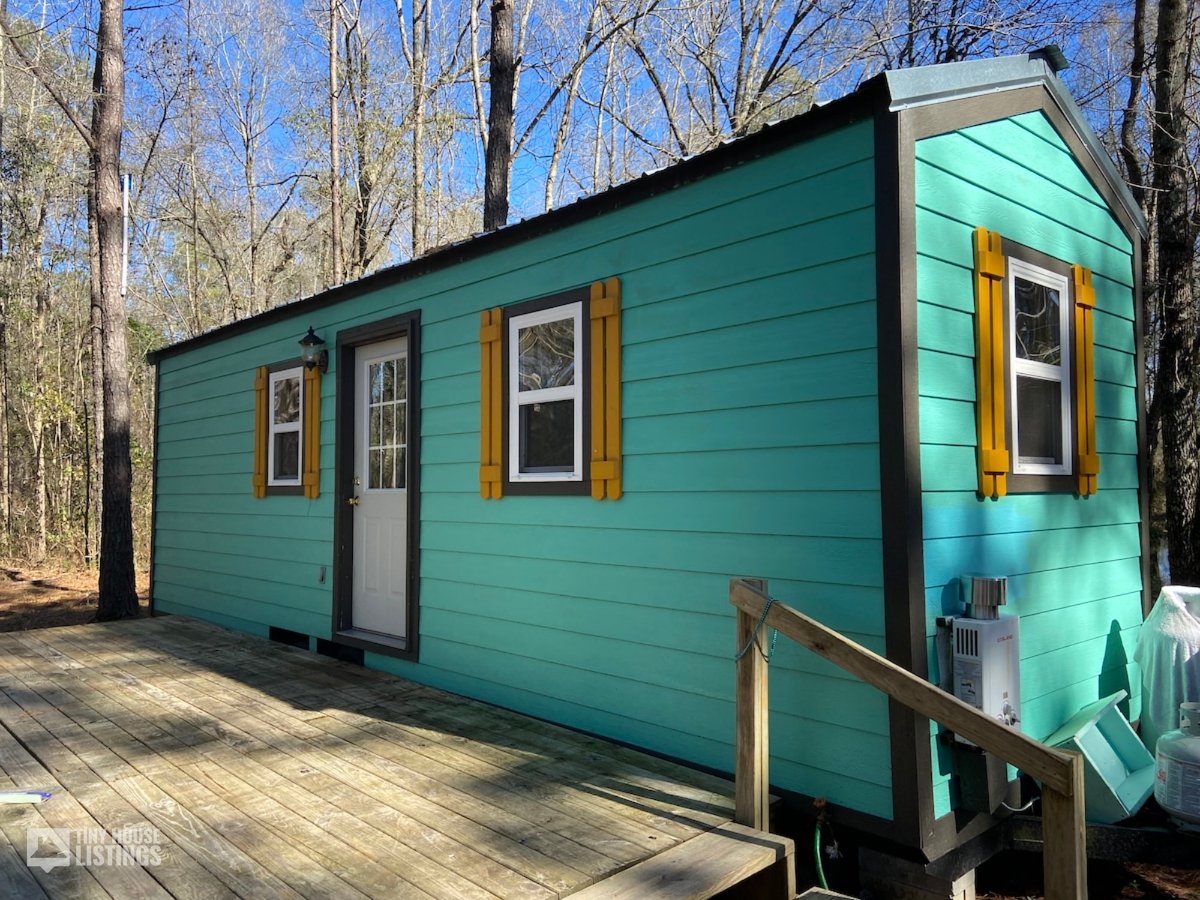 Turquoise Off-Grid Tiny House