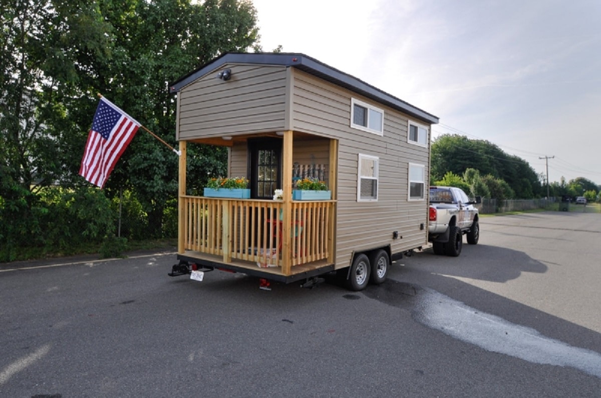 tiny mobile house with front porch
