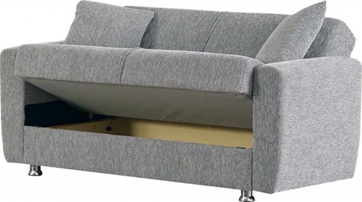 Sleeper sofa with compartment inside for storage