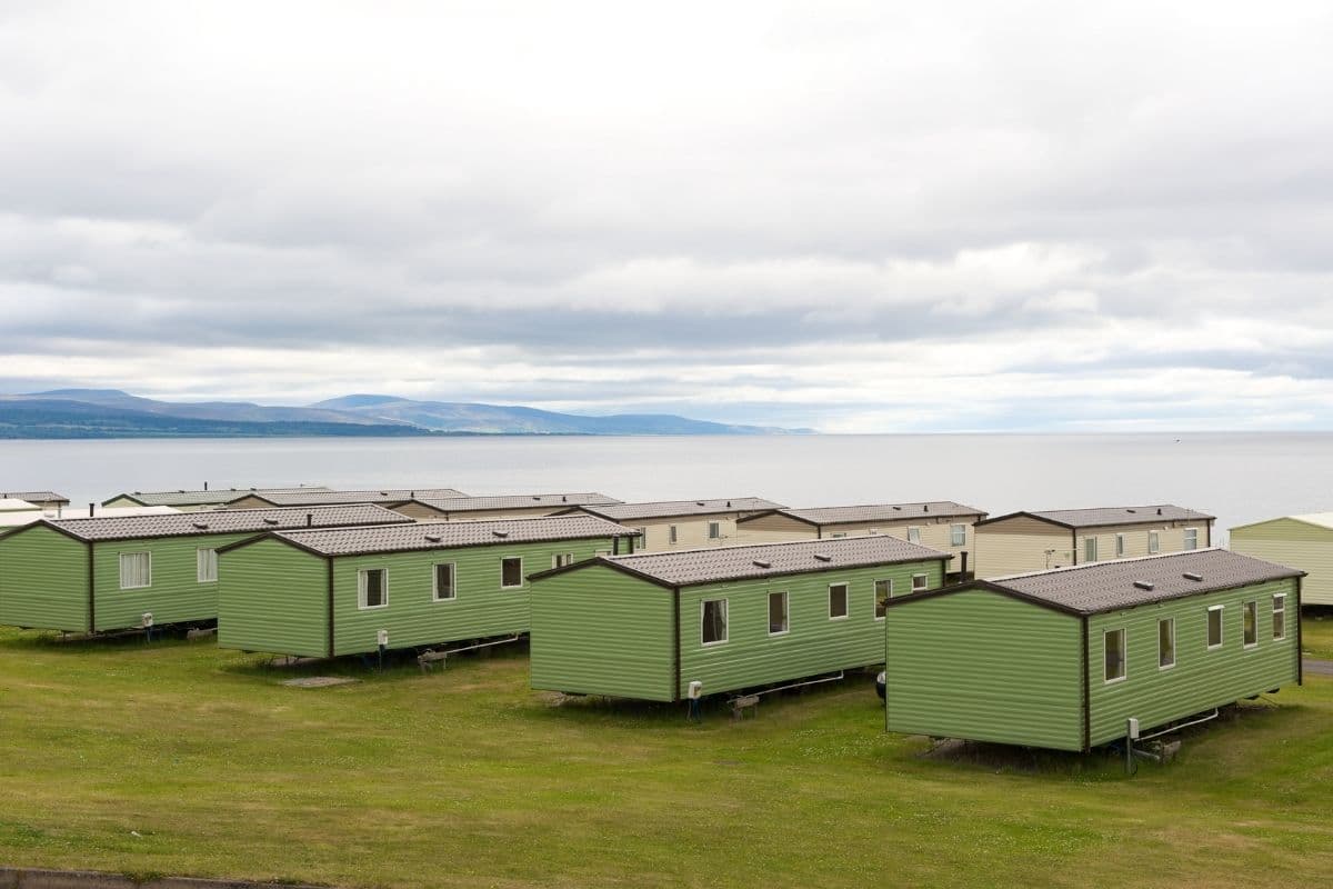 Plenty of mobile houses near sea