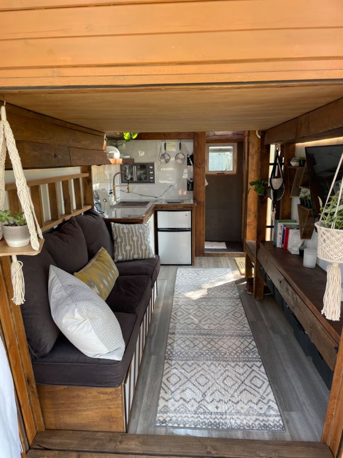 Living area space of 16' Award Winning Luxurious Tiny House