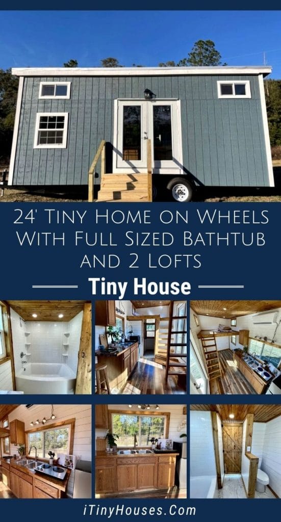24' Tiny Home on Wheels With Full Sized Bathtub and 2 Lofts PIN (2)