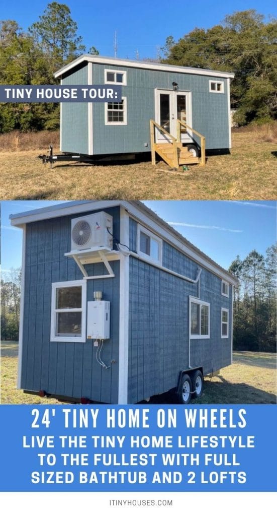 24' Tiny Home on Wheels With Full Sized Bathtub and 2 Lofts PIN (3)
