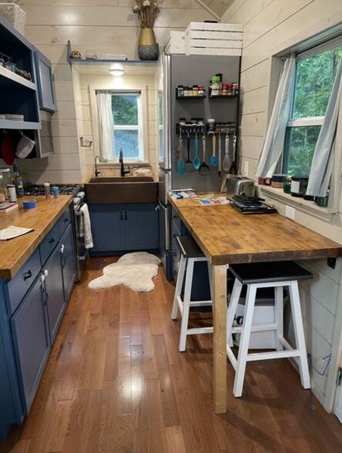 small kitchen in trailer