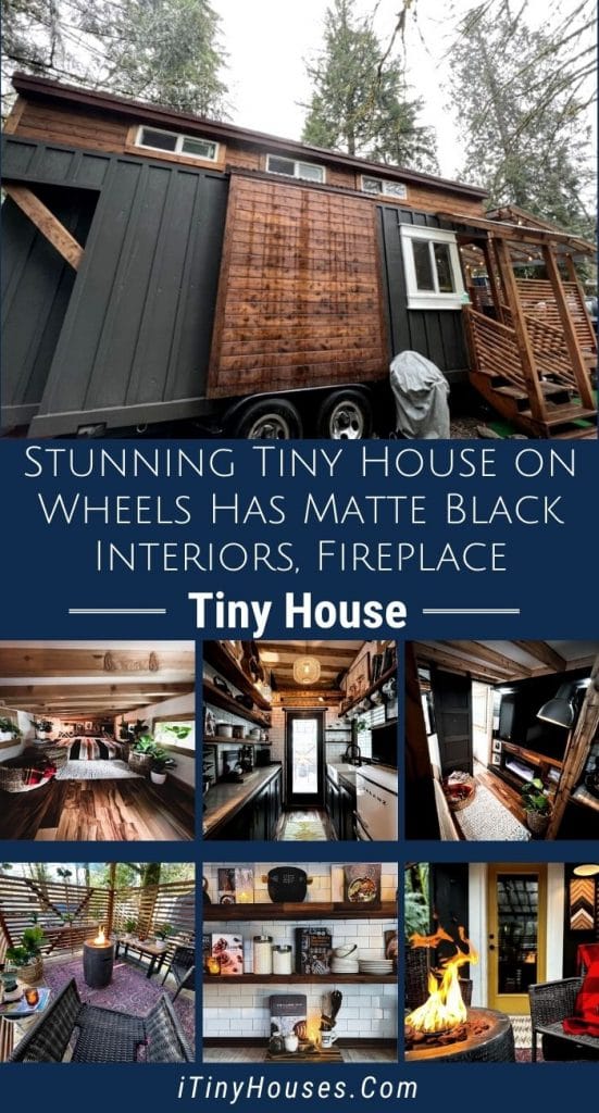 Stunning Tiny House on Wheels Has Matte Black Interiors, Fireplace PIN (3)