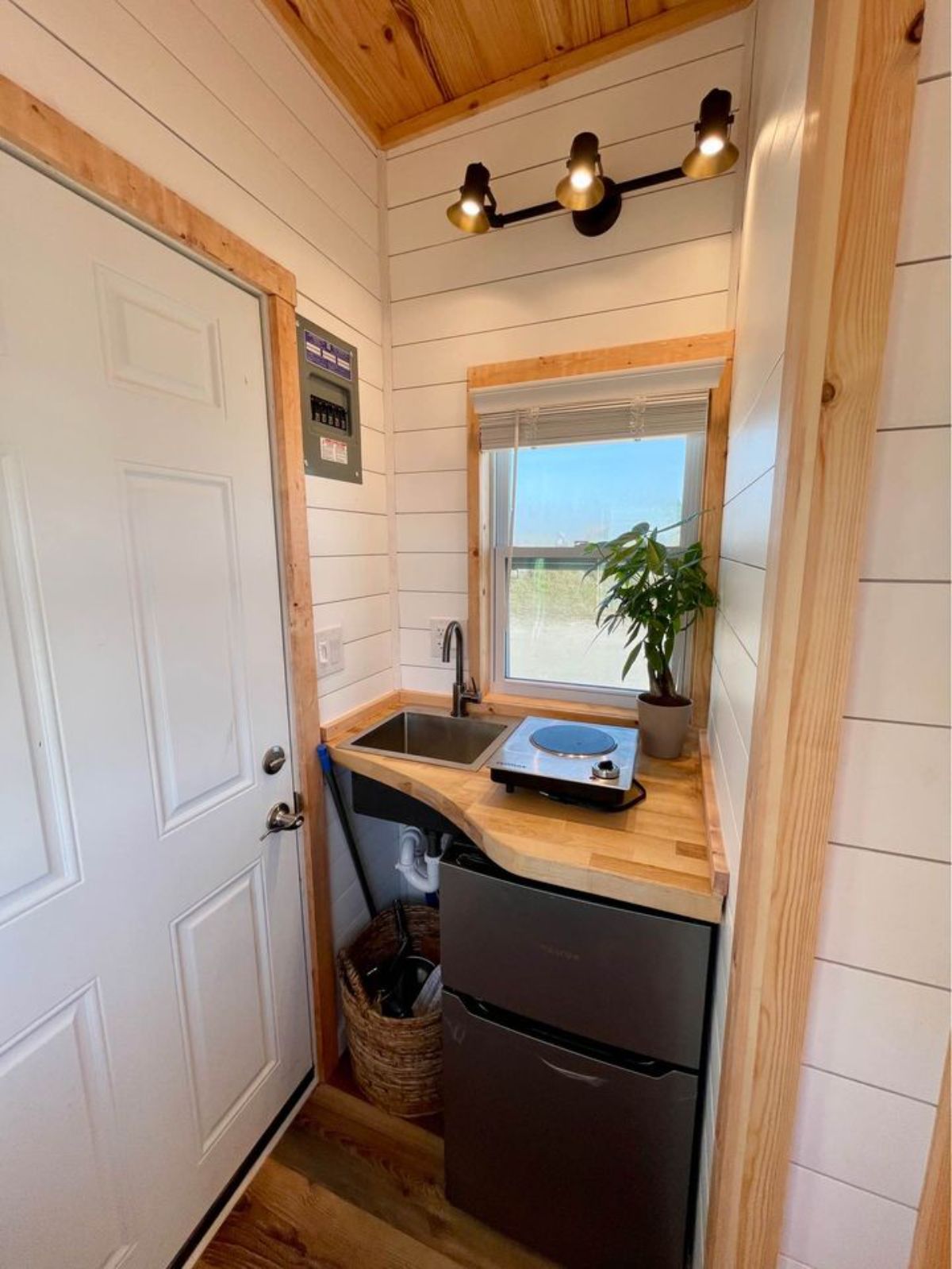 Kitchen area of 14' Tiny Camper on Wheels