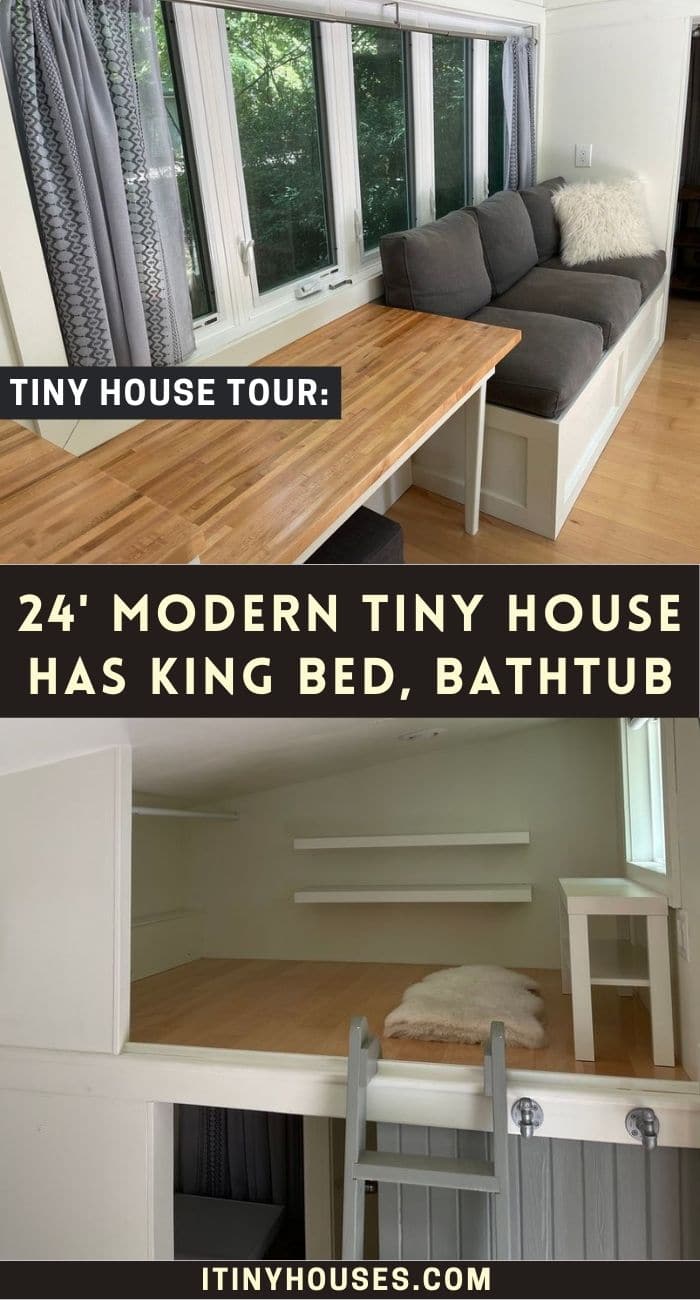 24' Modern Tiny House Has King Bed and Bathtub - Tiny Houses