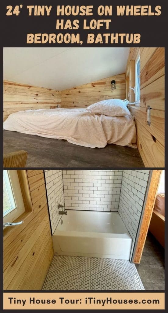 24’ Tiny House on Wheels Has Loft Bedroom, Bathtub PIN (2)