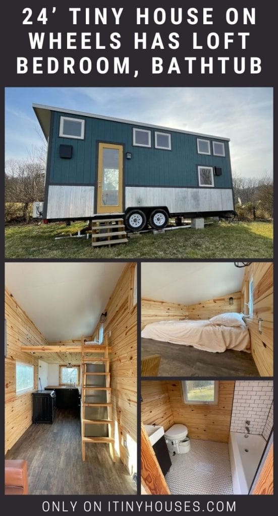 24’ Tiny House on Wheels Has Loft Bedroom, Bathtub PIN (3)
