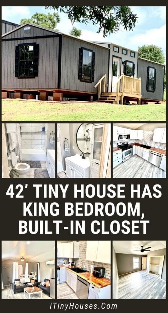 42’ Tiny House Has King Bedroom, Built-In Closet PIN (1)