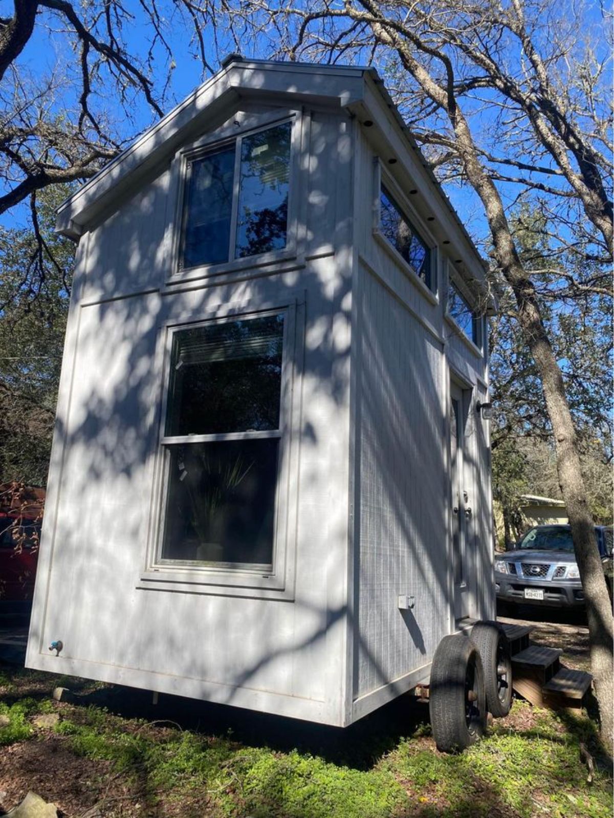 Backside of Fully Furnished 12' Micro Tiny Home from outside