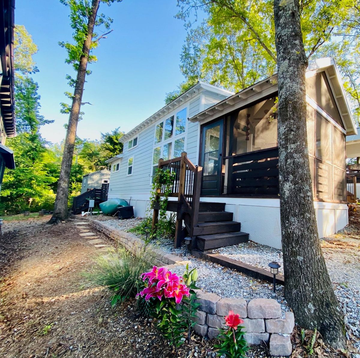 Gorgeous exterior of 395 sf Tiny House covered under nature Could be Your Perfect Retirement Home