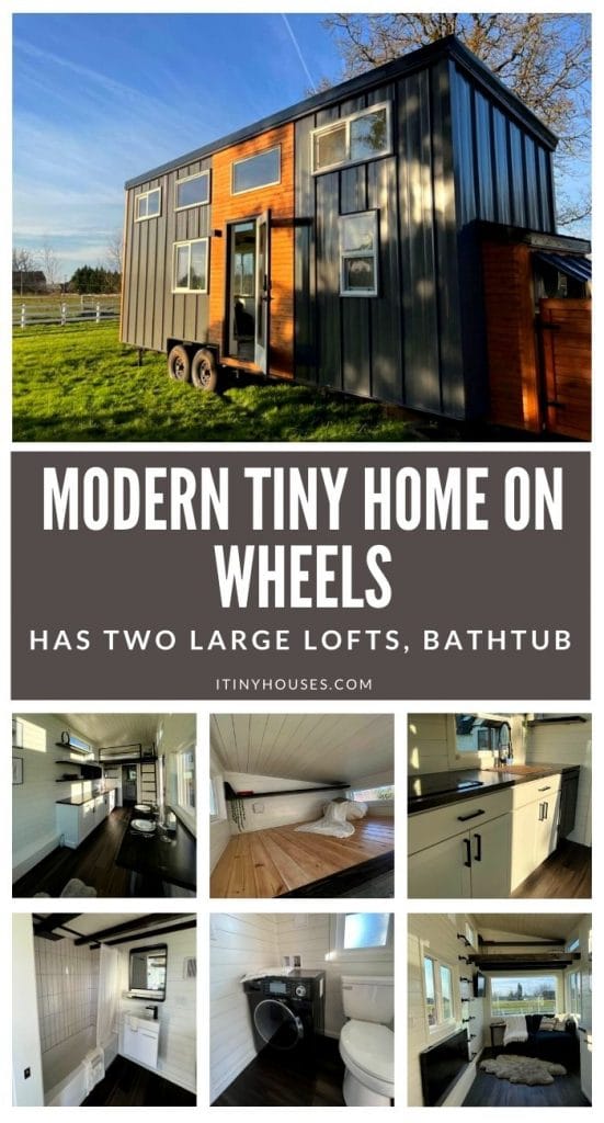 Modern Tiny Home on Wheels Has Two Large Lofts, Bathtub PIN (2)