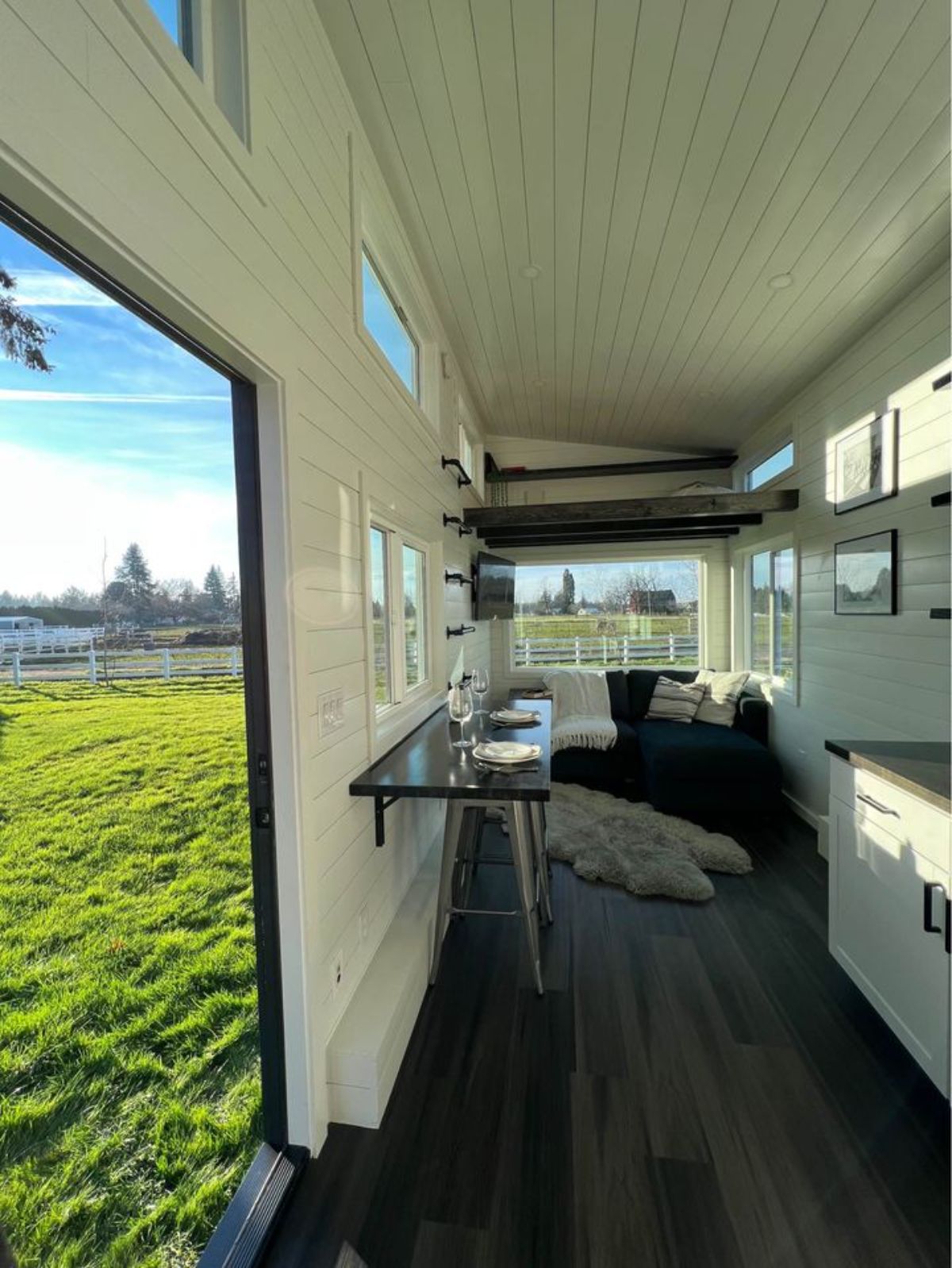 Full view of Modern Tiny Home on Wheels from inside
