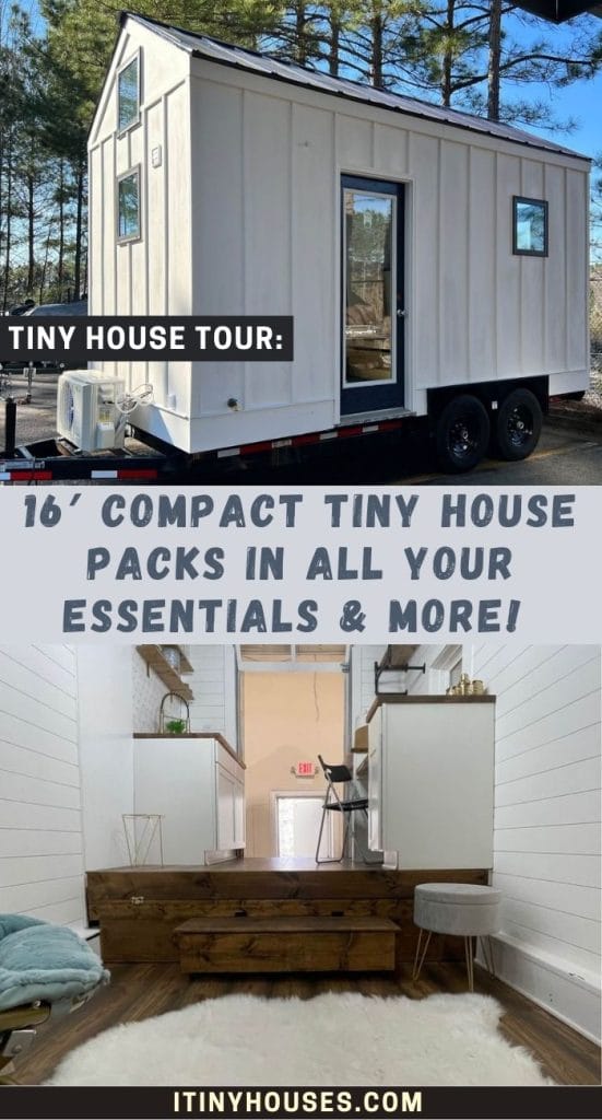 16' Compact Tiny House Packs in All Your Essentials & More! PIN (2)