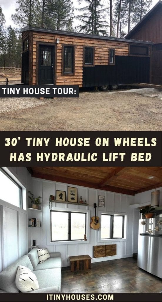 30’ Tiny House on Wheels Has Hydraulic Lift Bed PIN (2)