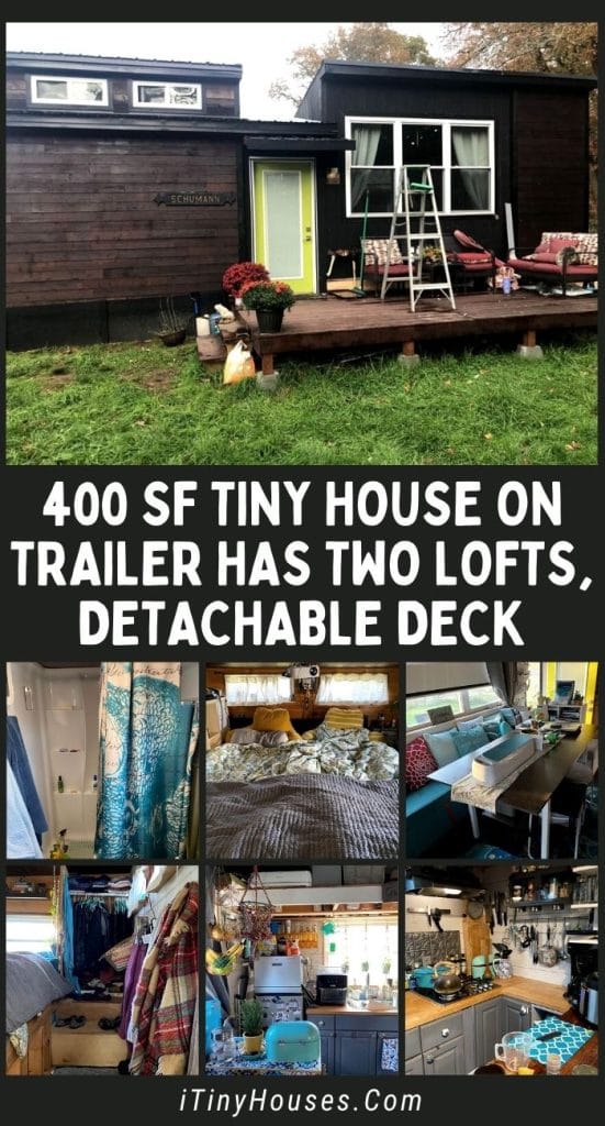 400 sf Tiny House on Trailer Has Two Lofts, Detachable Deck PIN (2)