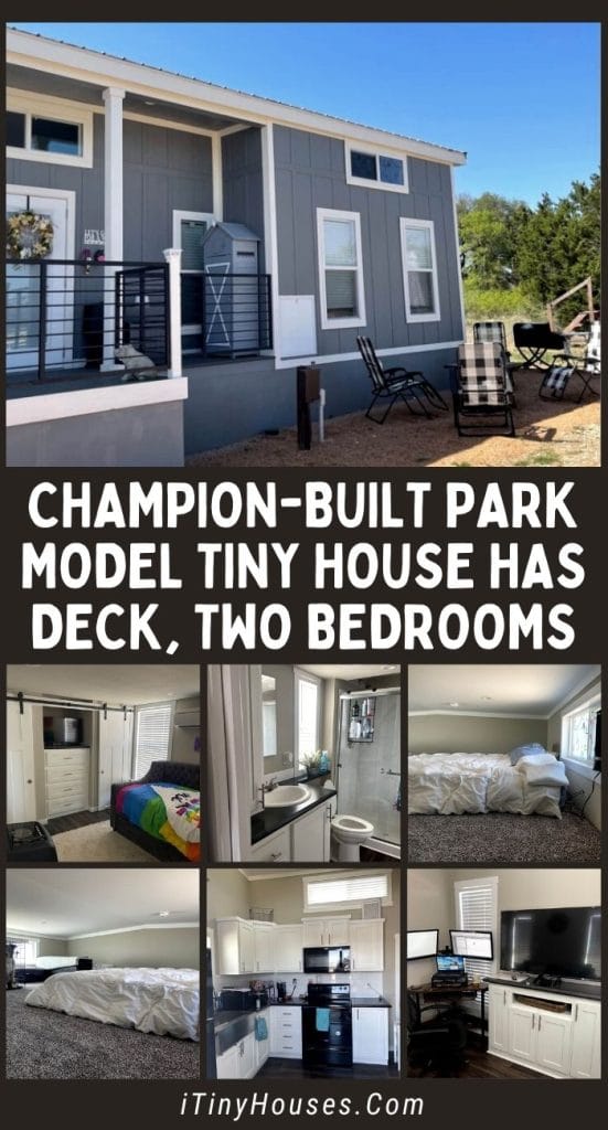 Champion-Built Park Model Tiny House Has Deck, Two Bedrooms PIN (1)