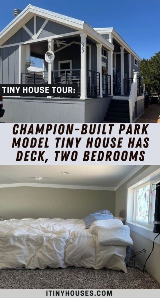 Champion-Built Park Model Tiny House Has Deck, Two Bedrooms PIN (2)