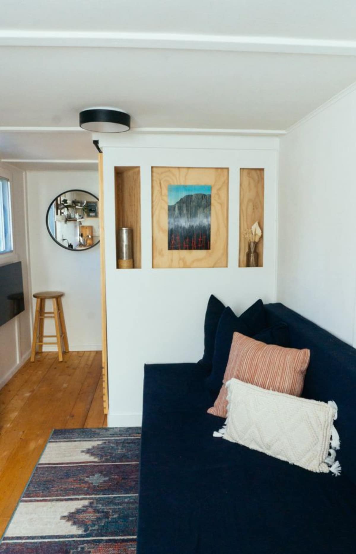 Living cum bedroom area of Compact 16' Tiny Home