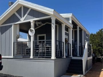 Featured Image of Champion-Built Park Model Tiny House Has Deck, Two Bedrooms