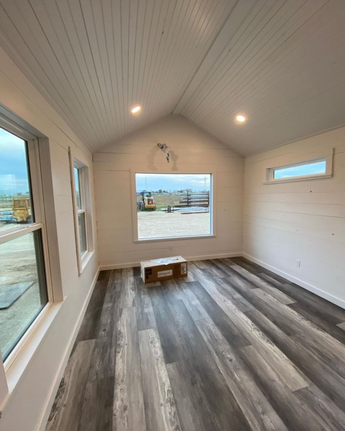 Living area of 40' Tiny House has an ample space and large windows