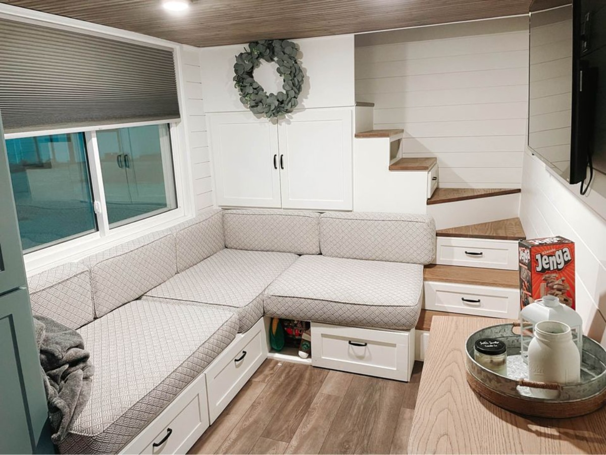 Living area of Stunning 2 Bedroom Tiny House