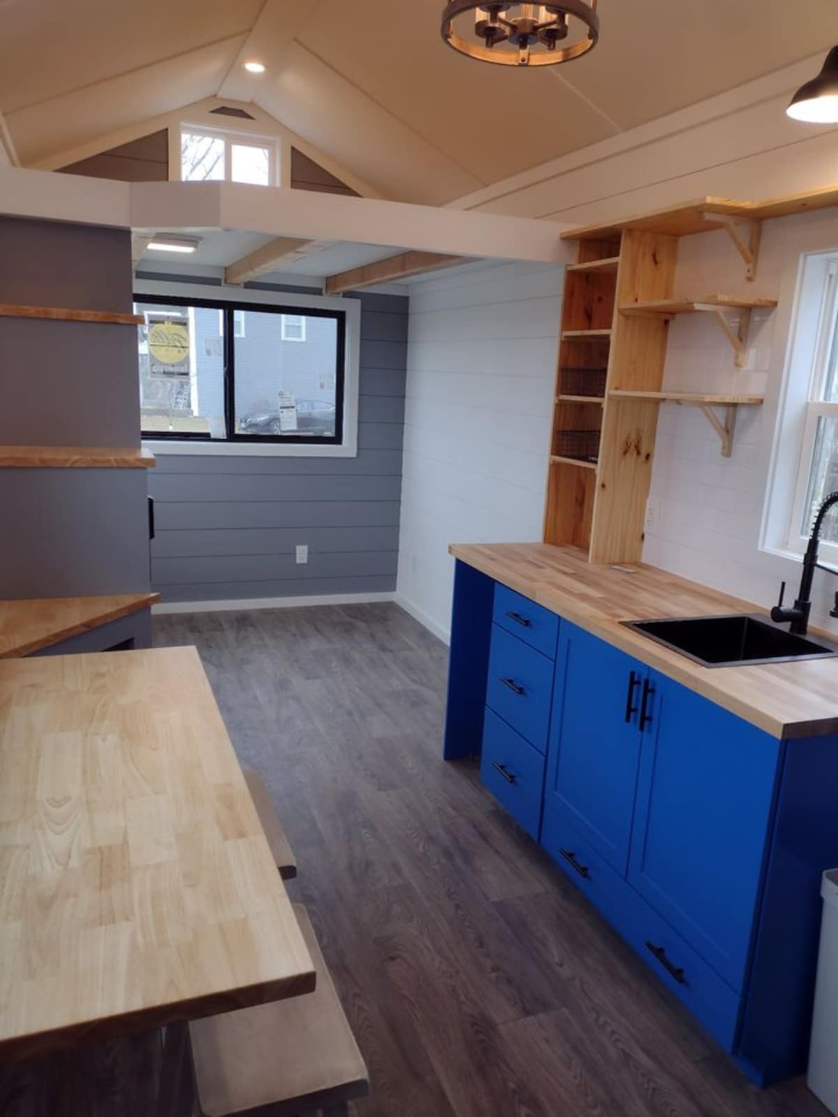 Living area of 27' Tiny Home on Wheel