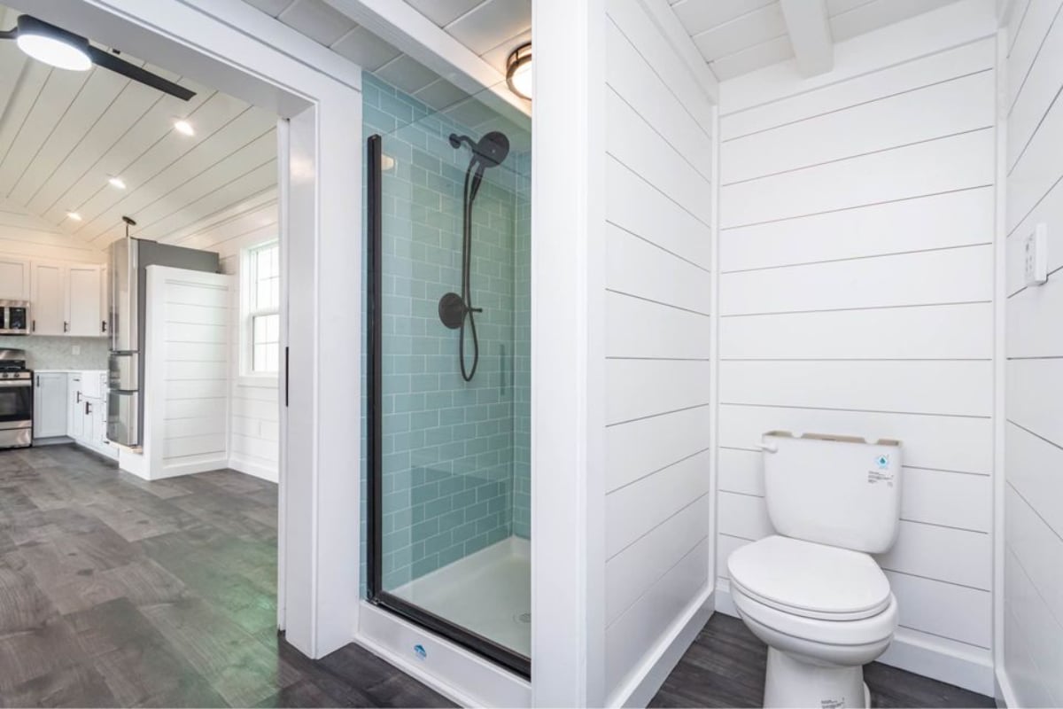 Separate shower area and toilet of Stunning 400 sf Tiny Home
