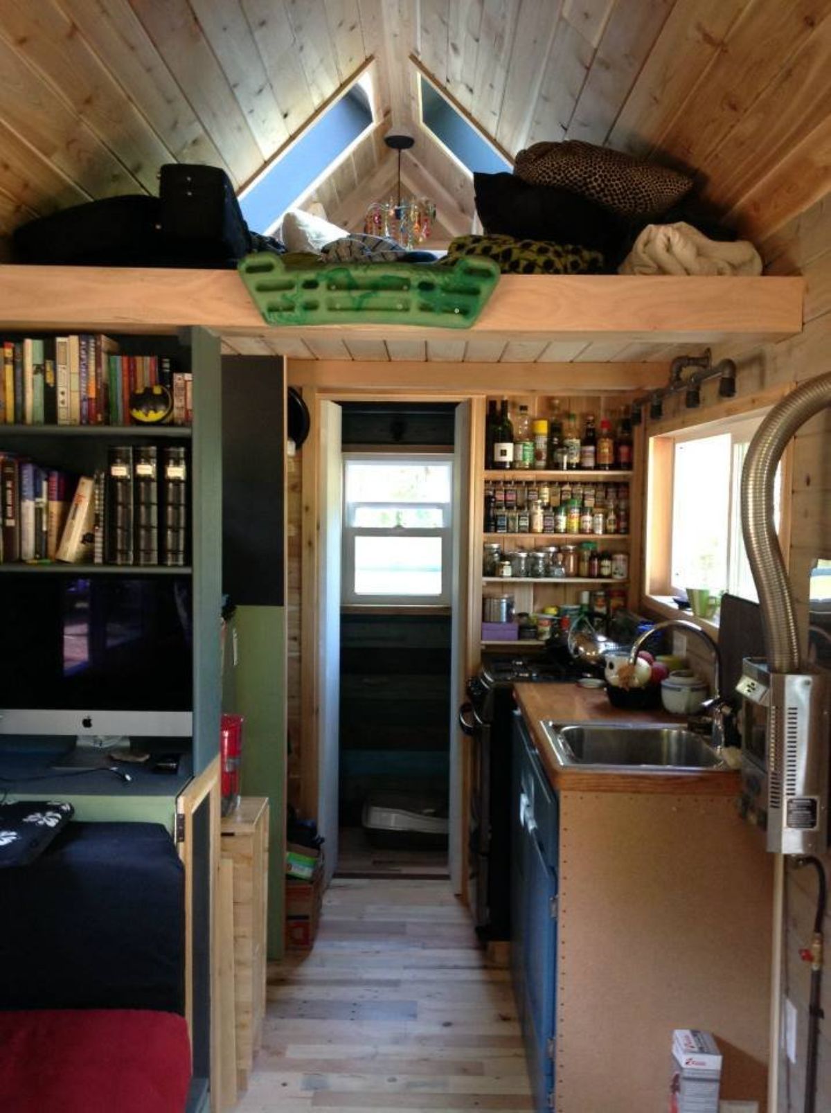 Huge pantry in kitchen area of 18' Tiny Home