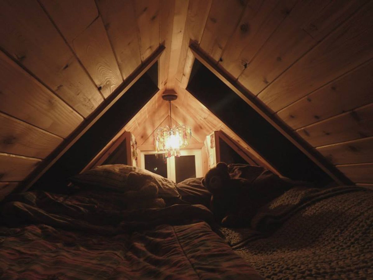 Loft bedroom accommodate a queen bed