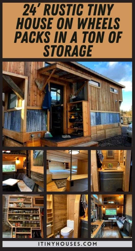 24’ Rustic Tiny House On Wheels Packs in a Ton of Storage PIN (1)