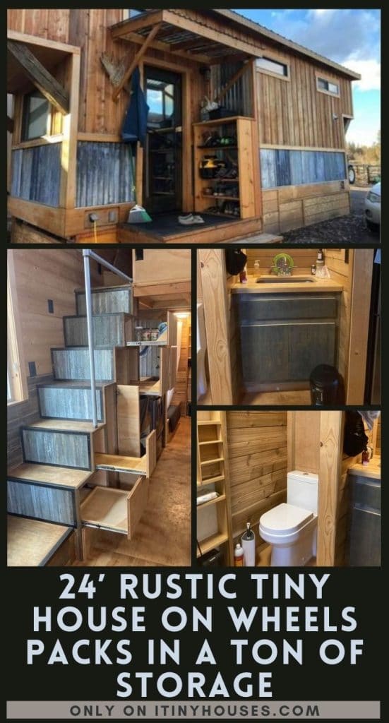 24’ Rustic Tiny House On Wheels Packs in a Ton of Storage PIN (2)