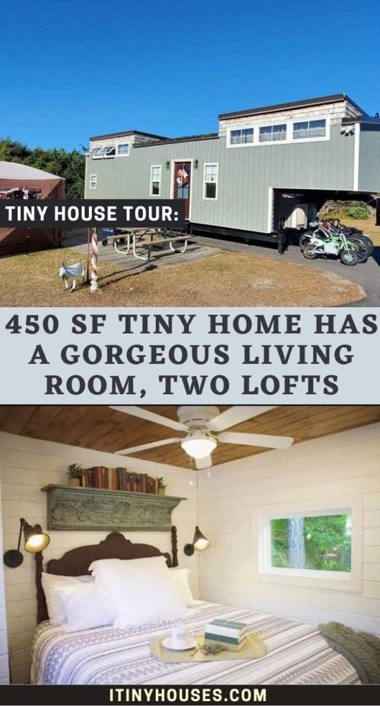 450 sf Tiny Home Has a Gorgeous Living Room, Two Lofts PIN (1)