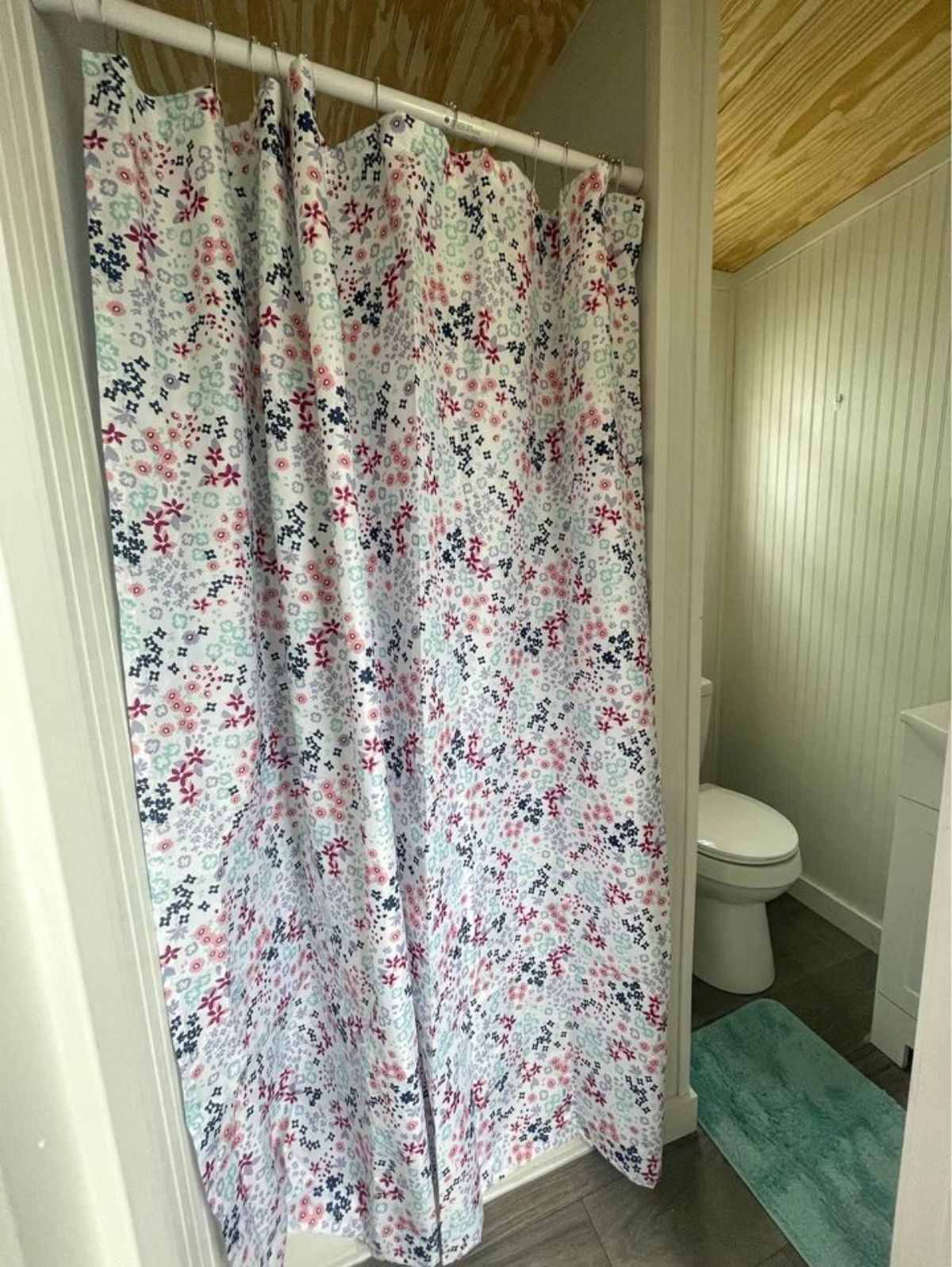 Shower area and toilet of Brand New 35’ Tiny House