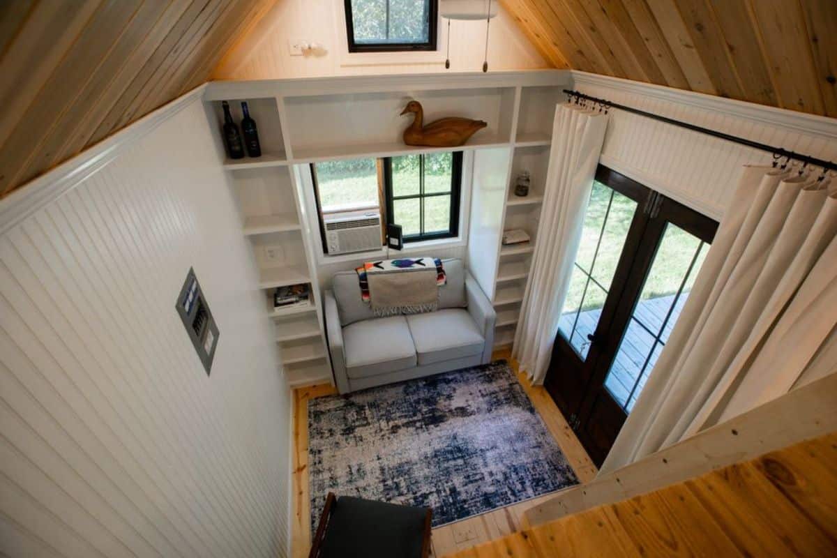 Wooden flooring of 20’ Tiny House all over the house makes it more elegant