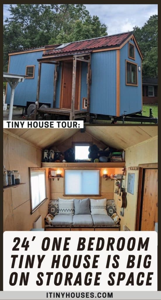 24’ One Bedroom Tiny House is Big On Storage Space PIN (1)