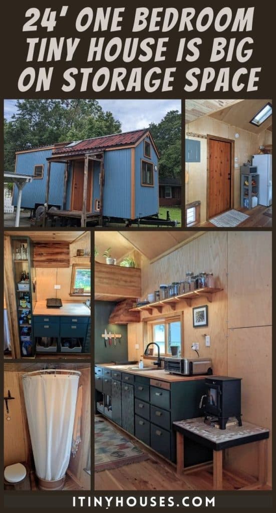 24’ One Bedroom Tiny House is Big On Storage Space PIN (3)