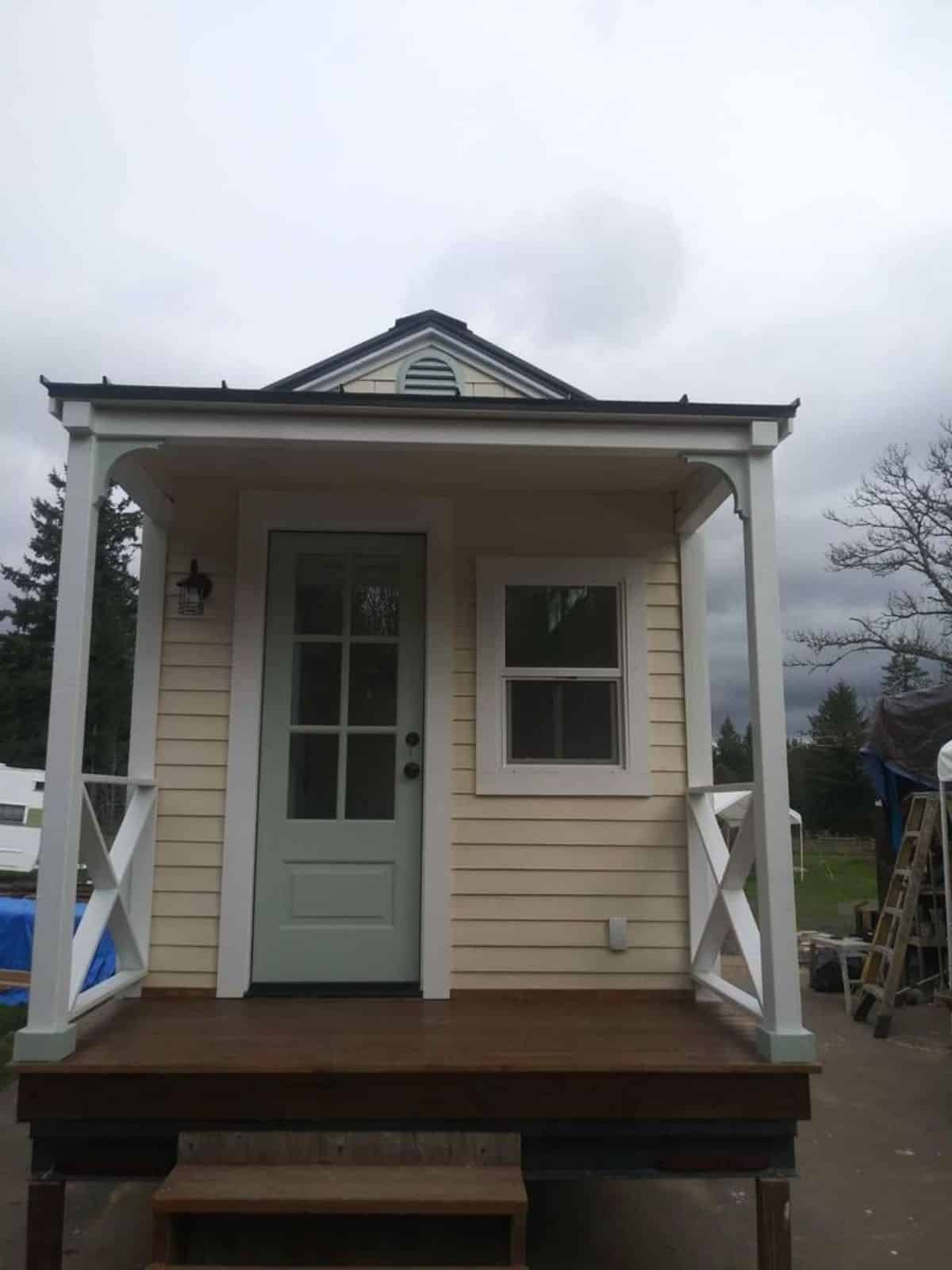 Main door view of 24’ Tiny House Can Be Your Studio or Workspace
