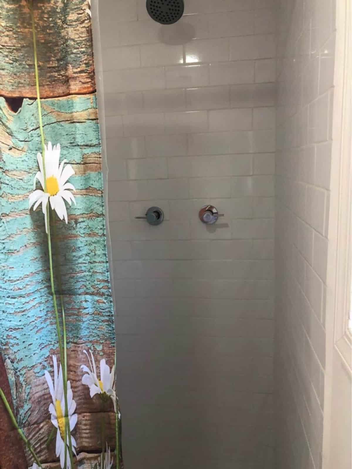 Separate shower area of 28’ Fully Furnished Tiny House