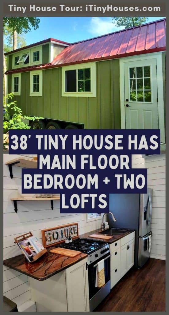 38’ Tiny House Has Main Floor Bedroom + Two Lofts PIN (1)