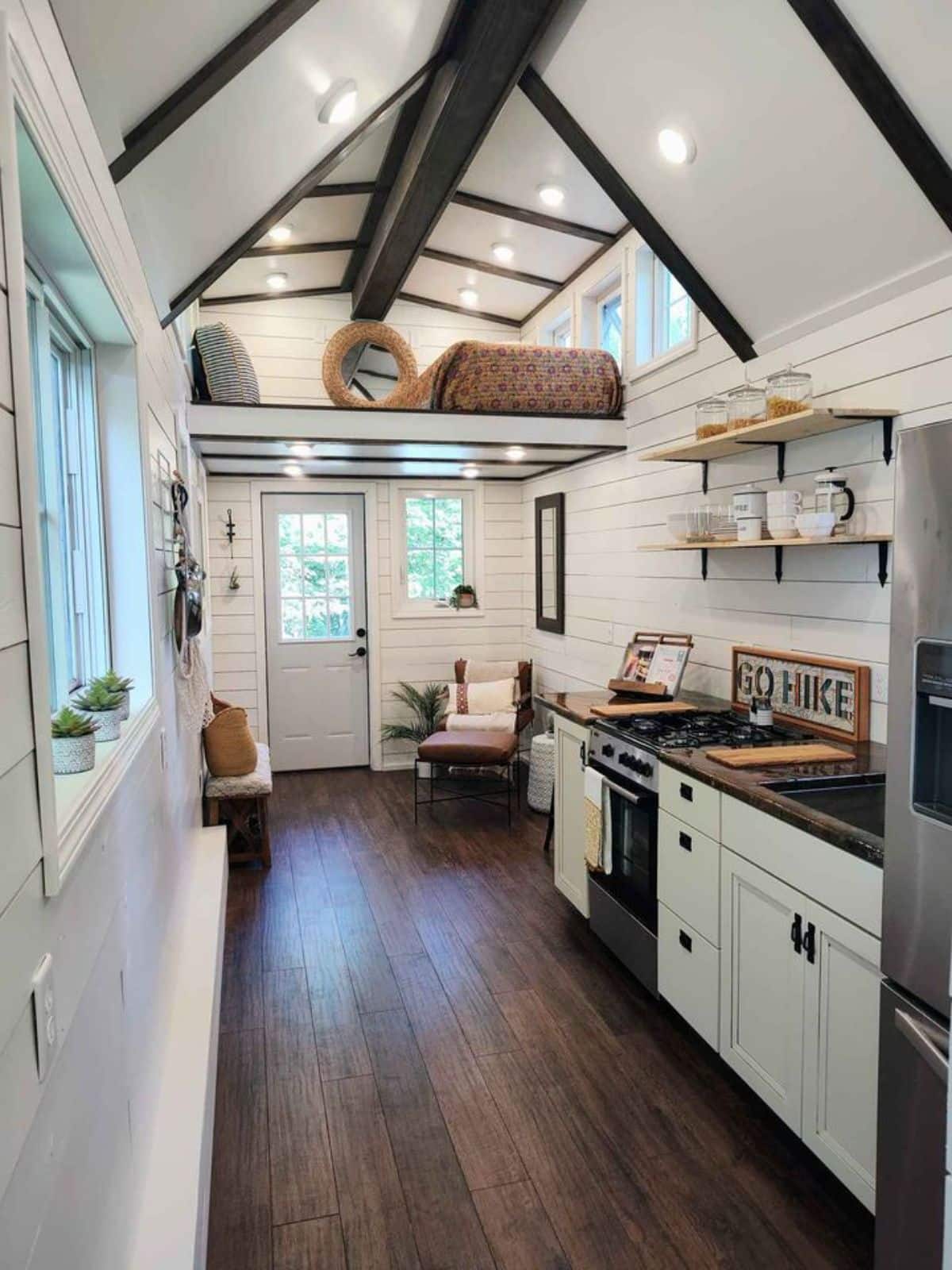 Stunning white interiors of 38’ Tiny House